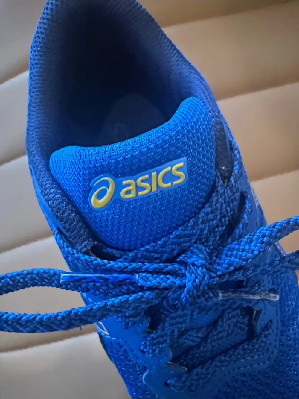 ASICS Blue and Yellow Kids Lace-Up Sneakers